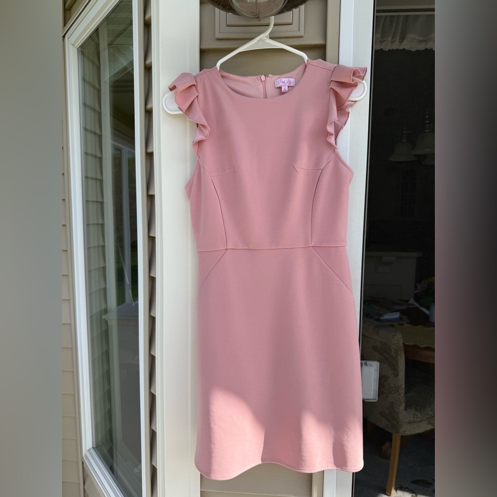 Elegant Pink Lily Sleeveless Dress